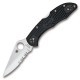 Couteau Spyderco Delica lame 7.3cm semi-dentelée Satin manche FRN (Nylon renforcé) - C11PSBK - 1