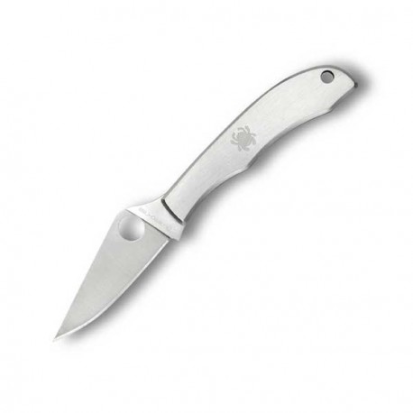 Couteau Spyderco HoneyBee lame 4.1cm Lisse Satin manche Inox - C137P - 1