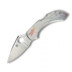 Couteau Spyderco Dragonfly lame 5.9cm Lisse Satin manche Inox - C28PT - 1