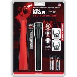Mini Maglite 2AA LED Safety Pack cône rouge - 1