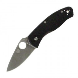 Couteau Spyderco Persistence lame 7cm Lisse Satin manche G-10 (Fibre de verre) - C136GP - 1