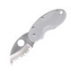 Couteau Spyderco Cricket lame 4.8cm dentelée Satin manche Inox - C29S - 1