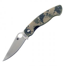 Couteau Spyderco Military lame 10.2cm Lisse Satin manche G-10 (Fibre de verre) - C36GPCMO