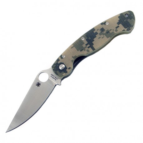 Couteau Spyderco Military lame 10.2cm Lisse Satin manche G-10 (Fibre de verre) - C36GPCMO - 1