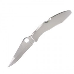 Couteau Spyderco Police lame 10.5cm Lisse Satin manche Inox - C07P - 1