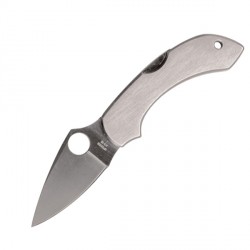 Couteau Spyderco Dragonfly lame 5.9cm Lisse Satin manche Inox - C28P - 1