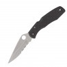 Couteau Spyderco Endura lame 9.5cm semi-dentelée Satin manche FRN (Nylon renforcé) - C10PSBK - 1