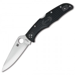 Couteau Spyderco Endura lame 9.5cm Lisse Satin manche FRN (Nylon renforcé) - C10PBK - 1