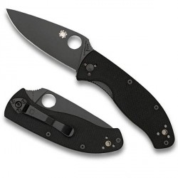 Couteau Spyderco Tenacious lame 8.6cm Lisse Noir manche G-10 (Fibre de verre) - C122GBBKP