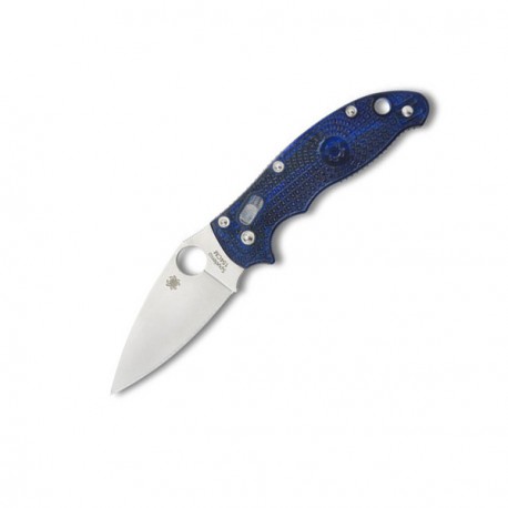 Couteau Spyderco Manix 2 lame 8.6cm Lisse Satin manche FRCP (fibre de verre renforcée) - C101PBL2 - 1