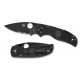 Couteau Spyderco Native lame 7.6cm semi-dentelée Noir manche FRN (Nylon renforcé) - C41PSBBK5 - 1