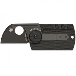 Couteau Spyderco Dog Tag lame 3.1cm Lisse Noir manche G-10 (Fibre de verre) - C188CFBBKP