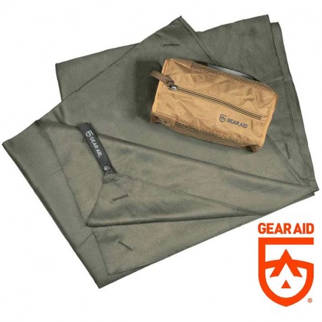 Serviette en microfibre à séchage rapide Large GEAR AID - Vert olive 76 x 127cm - 1