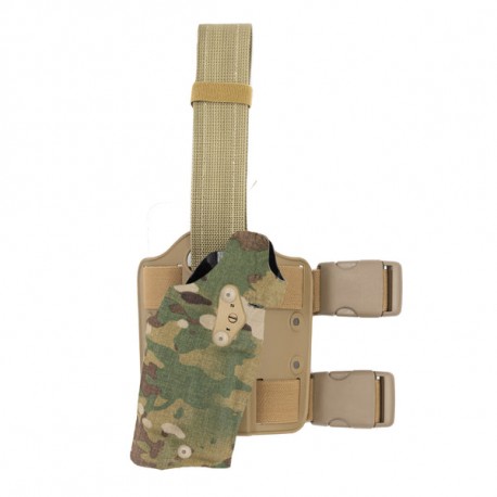 Holster avec plaque de cuisse 6354DO Glock 19 23 avec viseur et lampe SAFARILAND - Droiter Camo - 1