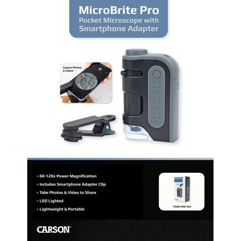 Microscope de poche MicroBrite Pro CARSON-OPTICS - Conditions Extremes