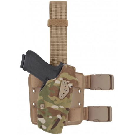 Holster plaque de cuisse 6354DO pour Glock 17 22 SAFARILAND Droitier Camo pour lampe et viseur - 1