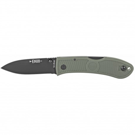 Couteau Ka-Bar Dozier Hunter lame lisse 7.6cm Vert - 1