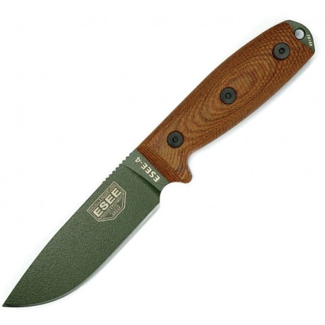 Couteau lame lisse vert manche naturel Model 4 Esee - 1
