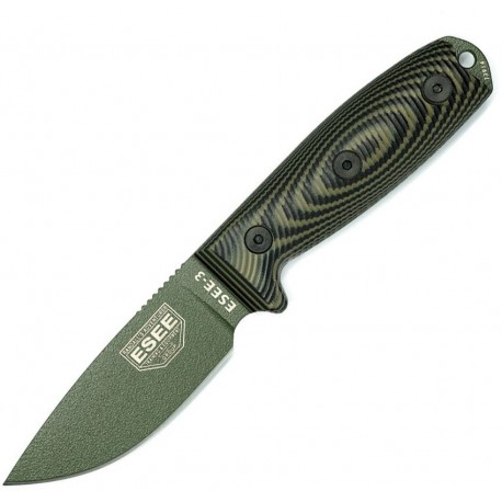 Couteau lame lisse vert manche 3D noir et vert Model 3 Esee - 1