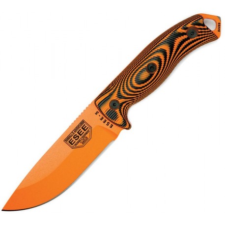Couteau lame lisse orange manche 3D noir et orange Model 5 Esee - 1