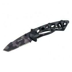 Couteau Buck Bones lame 7.6cm semi-dentelée Camouflage manche Inox - 870CMX - 2