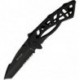 Couteau Buck Bones lame 7.6cm semi-dentelée Noir manche Inox - 870BKX - 2