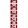 Pack de 8 étiquette autocollant calibre .308 MTM - 1