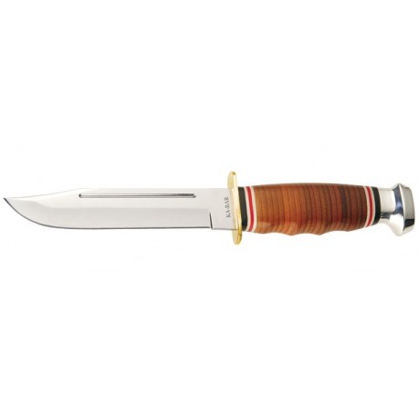 Couteau Ka-Bar Bowie Marine lame 14.9cm Lisse Poli manche cuir - 1235 - 1