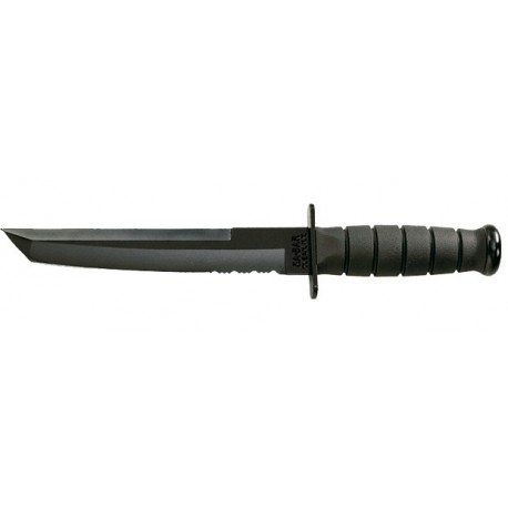 Couteau Ka-Bar Tanto lame 20.3cm semi-dentelée Noir manche Polymère - 1245 - 1