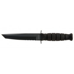 Couteau Ka-Bar Tanto lame 13.3cm semi-dentelée Noir manche Polymère - 1255 - 2