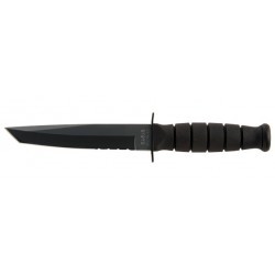 Couteau Ka-Bar Tanto lame 13.3cm semi-dentelée Noir manche Polymère - 1255 - 1