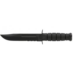 Couteau Ka-Bar Fighting Knife lame 13.3cm semi-dentelée Noir manche Polymère - 1257