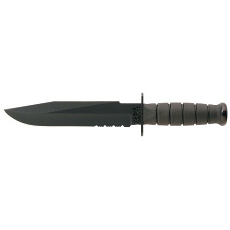 Couteau Ka-Bar Fighter lame 20.3cm semi-dentelée Noir manche Polymère - 1271 - 1