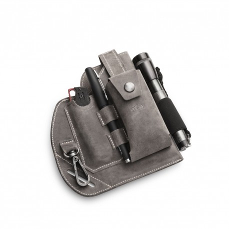 MKM EDC Étui Organiseur de Ceinture en Cuir Gris - 1