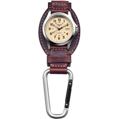 Montre mousqueton cuir Leather Hanger DAKOTA Marron - 1