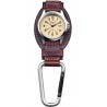 Montre mousqueton cuir Leather Hanger DAKOTA Marron