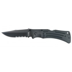 Couteau Ka-Bar Mule lame 9.8cm semi-dentelée Noir manche Polymère - 3051 - 2