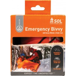Bivvy d'urgence Orange avec Sifflet de Secours SOL 90% Réflectif - 1