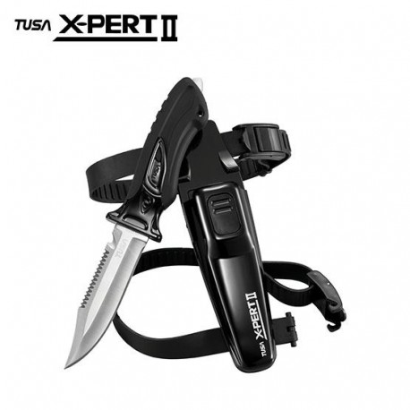 Couteau de plongée X-Pert II TUSA Noir lame Drop Point - 1