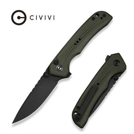 Couteau Pliant CIVIVI Tarask C25023C-2 - Lame Nitro-V Noire Manche G10 Vert OD - 1