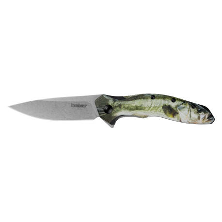 Couteau Pliant Kershaw Shoreline Bass 1845BASS - Édition Pêche Manche Aluminium - 1