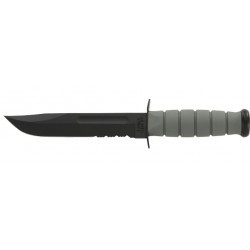 Couteau Ka-Bar Fighting Knife lame 17.8cm semi-dentelée Noir manche Polymère - 5012 - 2