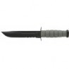 Couteau Ka-Bar Fighting Knife lame 17.8cm semi-dentelée Noir manche Polymère - 5012 - 1