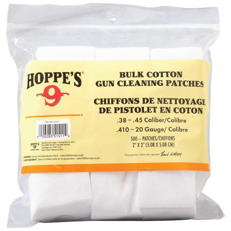 Hoppe's Patches de Nettoyage Calibre 270 à 35 Sachet de 50 - 1