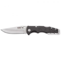 Couteau SOG Salute Mini lame 7.9cm Lisse Anthracite manche G-10 (Fibre de verre) - FF1001 - 1