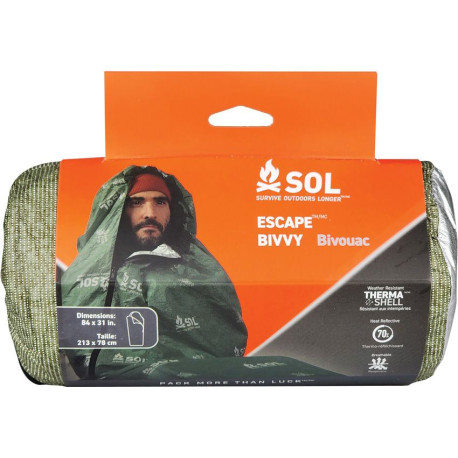 SOL Escape Bivvy avec Capuche Abri d'Urgence Respirant Orange - 1