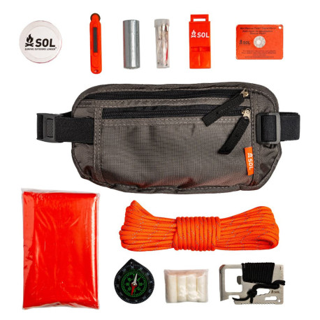 SOL Trail Ready Survival Kit - Kit de Survie 15 Pièces avec Banane - 1