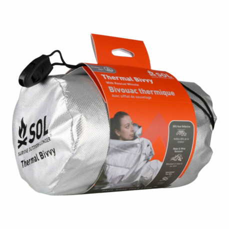 SOL Thermal Bivvy avec Sifflet de Secours Abri Survie 80% Réflexion - 1
