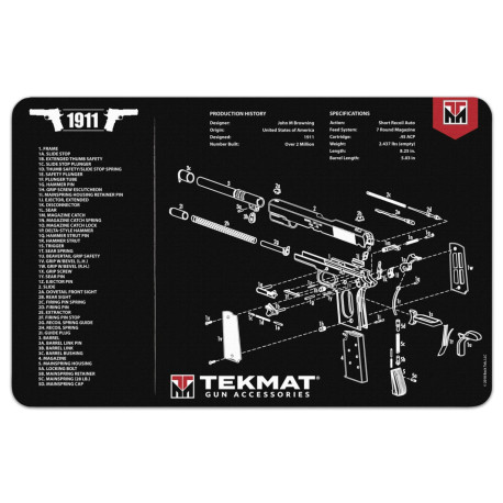 Tapis d'Entretien TekMat Pistolet 1911 Noir - 1