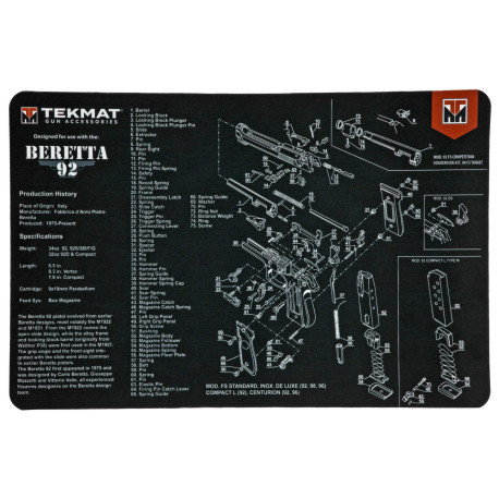 Tapis d'Entretien TekMat pour Beretta 92 Noir - 1